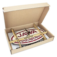 Holzuhr – Logo Jawa, 16,5 x 29,5 cm