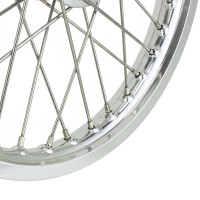 Komplettes Laufrad Simson Al. Felge 1,6 x 16 (Edelstahlspeichen) für Scheibenbremse - DPR