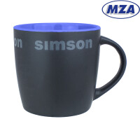 Tasse matt schwarz mit Schriftzug Simson – MZA