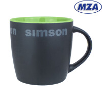 Tasse matt schwarz mit Schriftzug Simson – MZA
