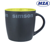 Tasse matt schwarz mit Schriftzug Simson – MZA