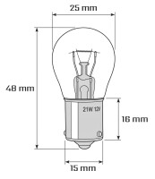 Glühlampe 12V 21W BAU15s – orange