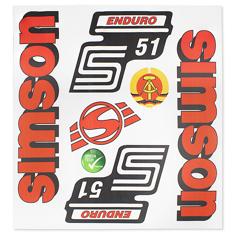 Set Aufkleber Simson Enduro - rot