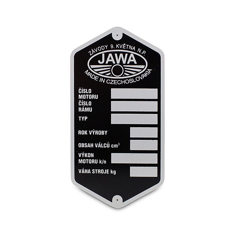 Typenschild Rahmen Jawetta
