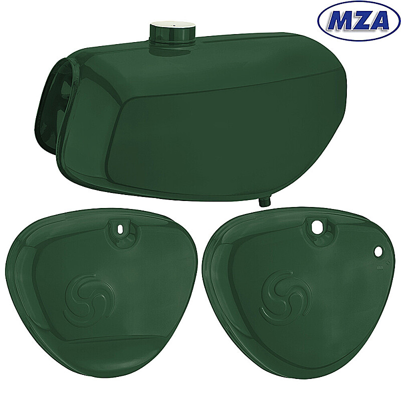 Simson S51 Enduro dunkelgrüner Handschuhfachdeckel-Tank - MZA - BESCHÄDIGT