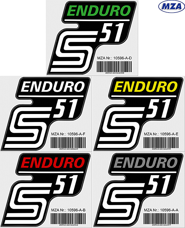 Aufkleber Seitendeckel S51 Enduro – MZA