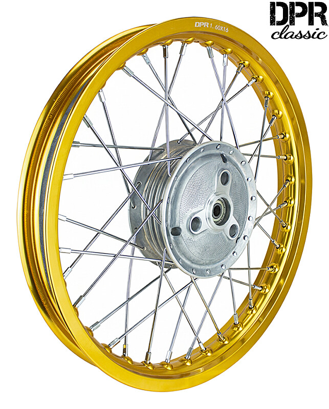 Rad komplett Pionier 05, 20, 21, 23 – Felge Alu gold + Speichen chrom – DPR