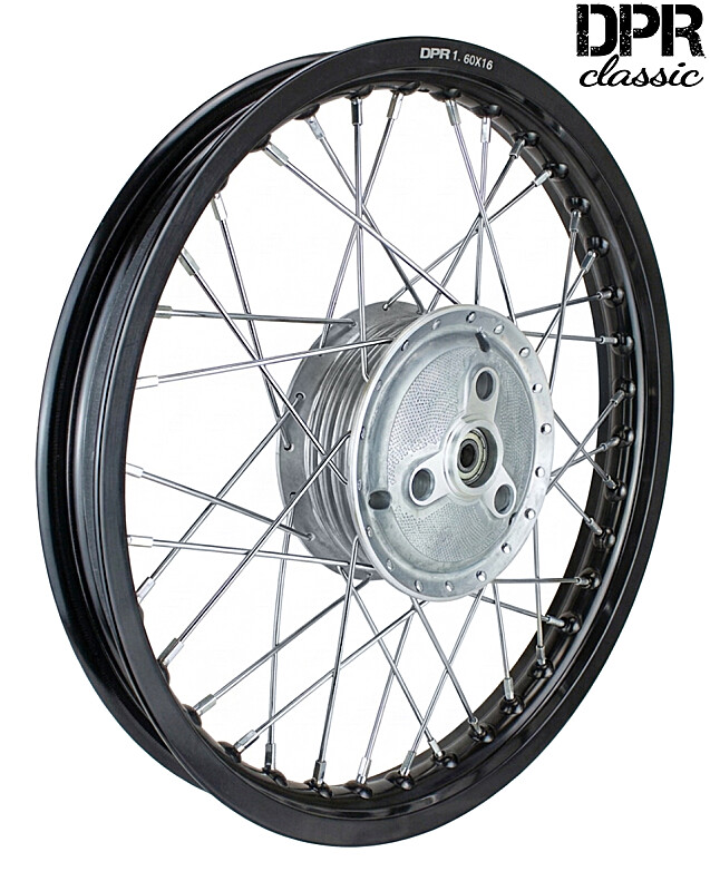Rad komplett Pionier 05, 20, 21, 23 - Felge Alu schwarz + Speichen chrom – DPR