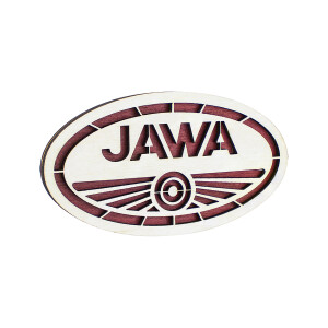 Holzmagnet Logo Jawa – 10 x 5,5 cm