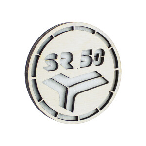 Holzmagnet Simson SR50 – 6 cm – weiß