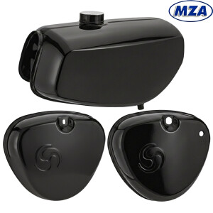 Kraftstofftank + Seitendeckel Simson S51 Elektronik, schwarz – MZA
