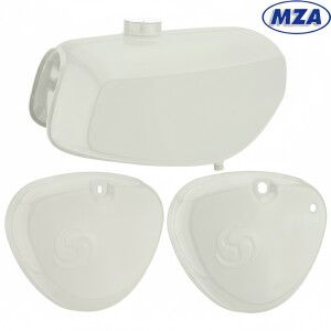 Kraftstofftank + Seitendeckel Simson S51 Elektronik, weiß – MZA