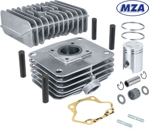 Zylinder + Zylinderkopf Simson S51, SR50 – MZA – Set (polierte Oberfläche)