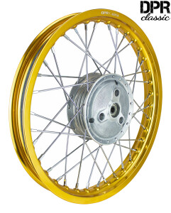 Rad komplett Pionier 05, 20, 21, 23 – Felge Alu gold + Speichen chrom – DPR